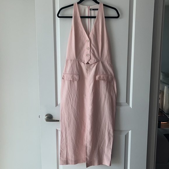 Zara Linen Blend Midi Dress - Picture 4 of 8